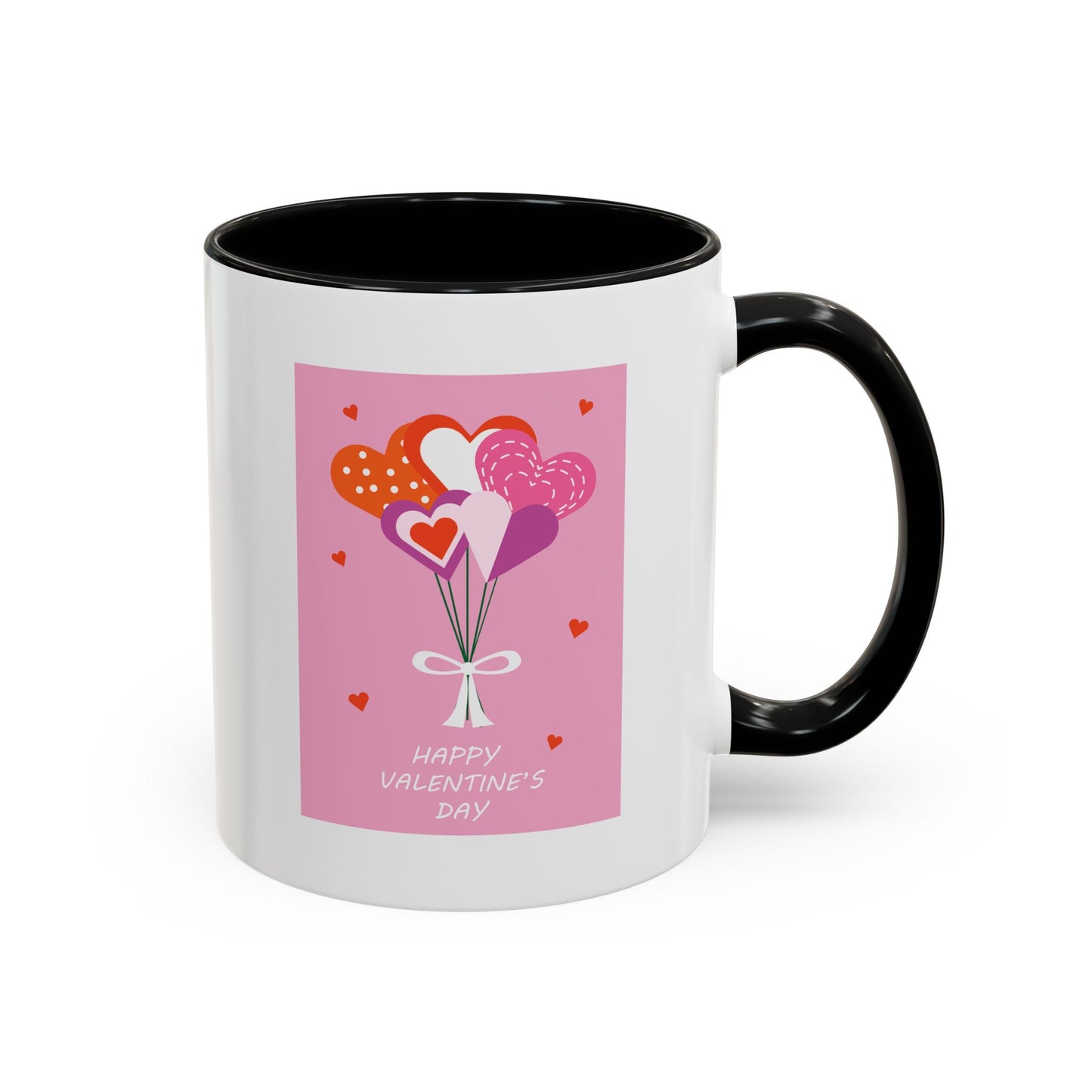 "Happy Valentine's Day" Romantic Heart Balloons Mug