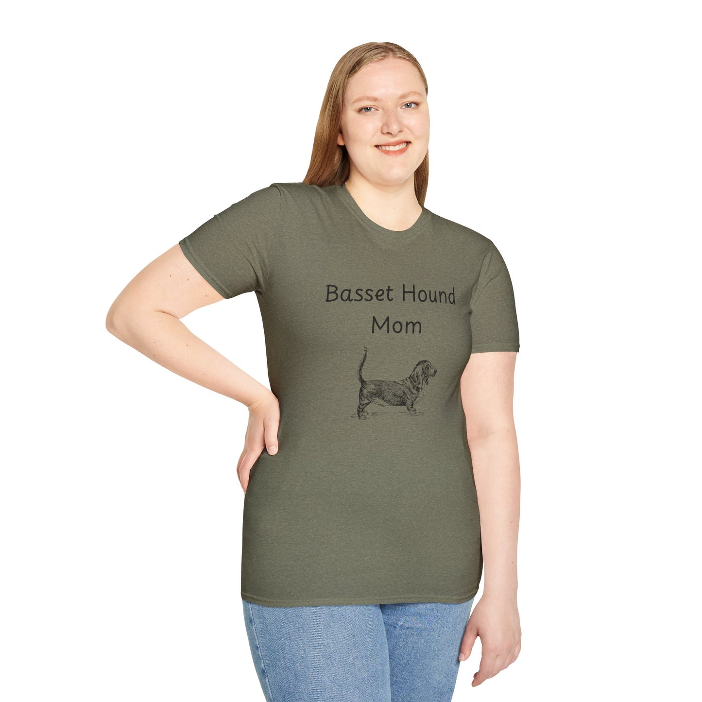 Unisex T-Shirt - "Basset Hound Mom" - Dog Owner Tee