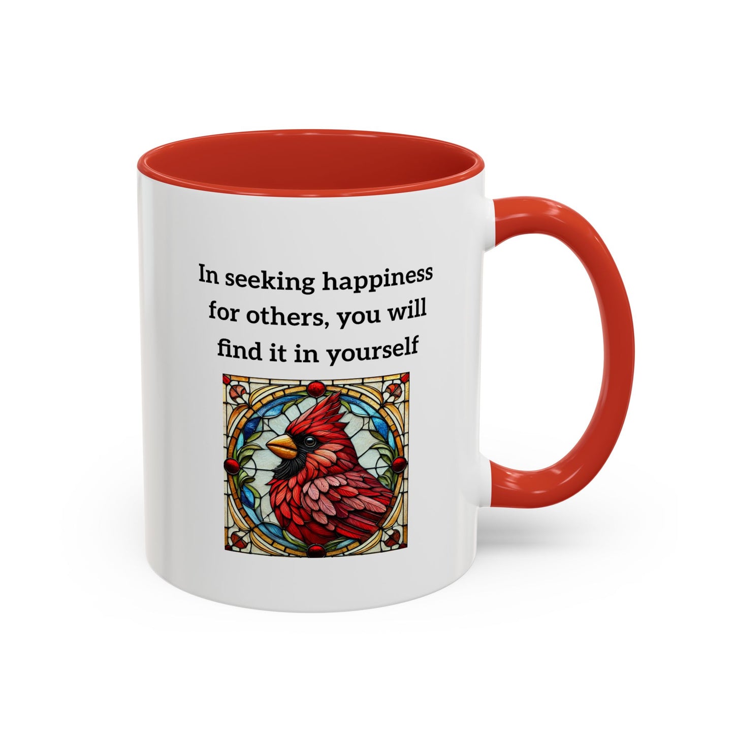 Keramikbecher – Inspirierendes Zitat über Kardinal und Glück