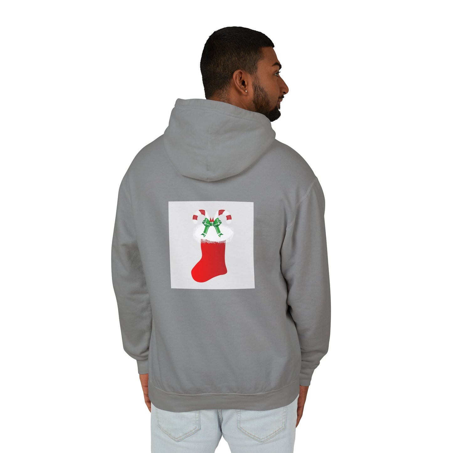 Funny Christmas Hoodie - Eating Candy Out Of Socks Design