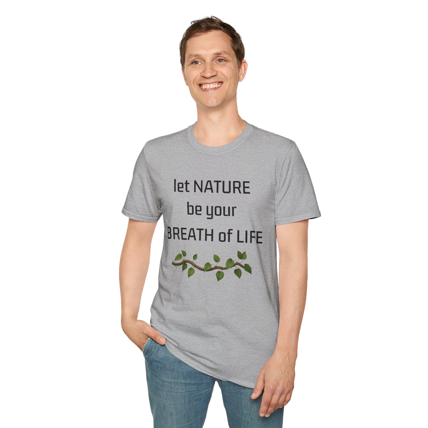 Inspirierendes T-Shirt „Lass die Natur dein Lebensatem sein“