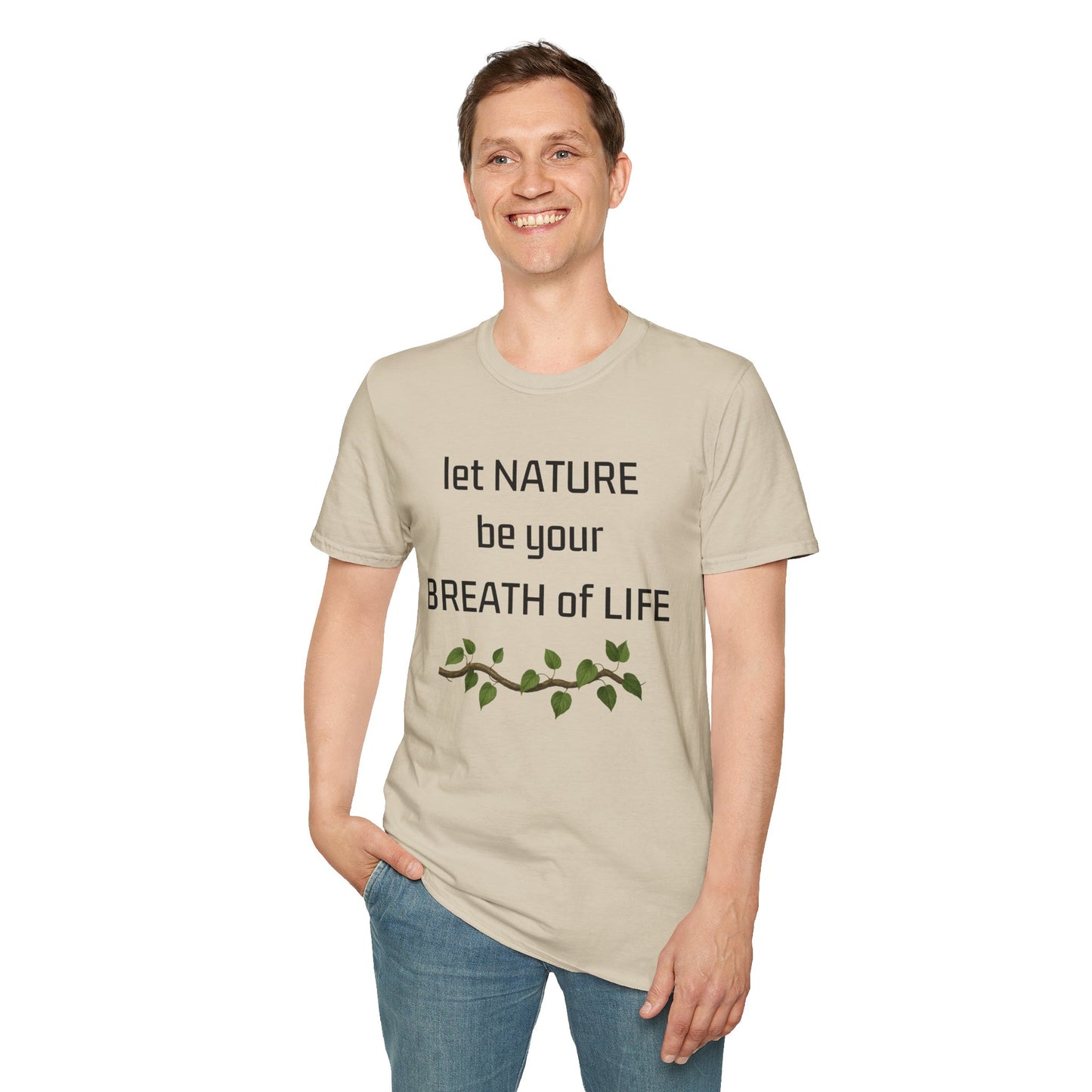 Inspirierendes T-Shirt „Lass die Natur dein Lebensatem sein“