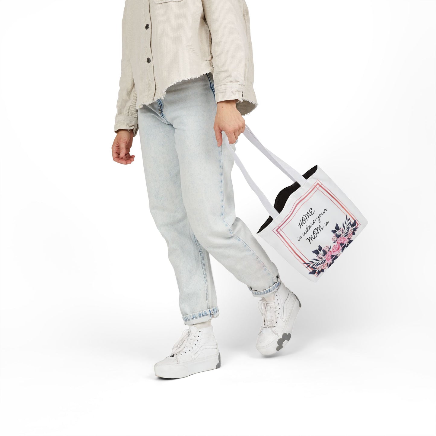 Canvas Tote Bag - Home Is Mom Quote Design