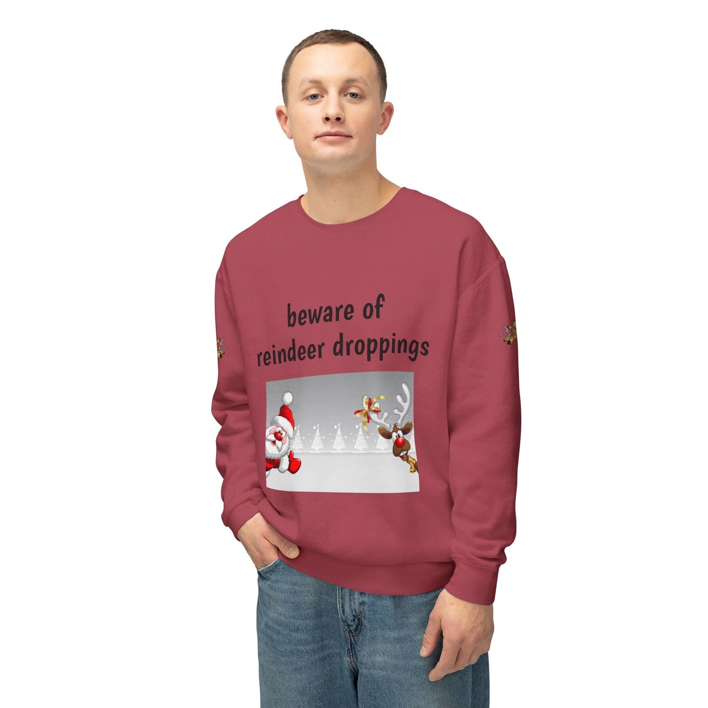 Weihnachtspullover – „Vorsicht vor Rentierkot!“