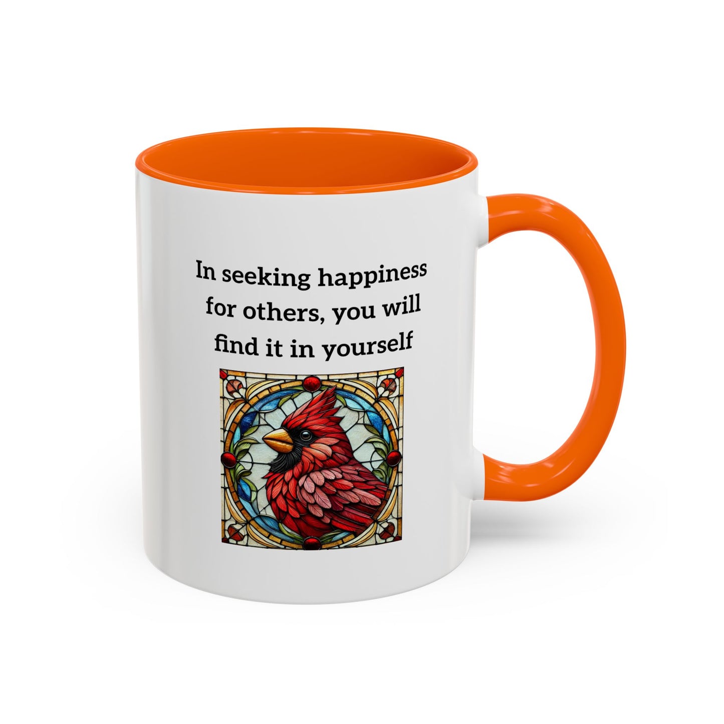 Keramikbecher – Inspirierendes Zitat über Kardinal und Glück