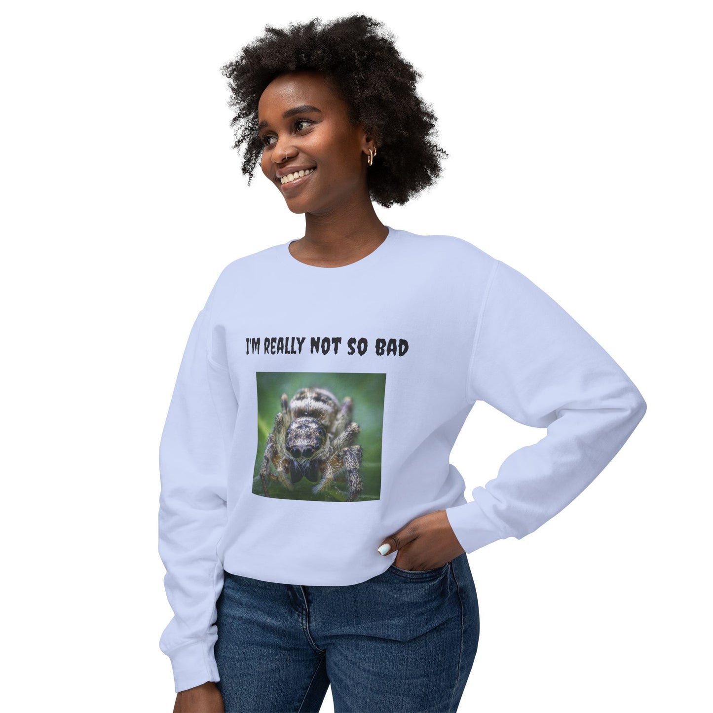 Unisex Lightweight Sweatshirt - Funny Spider Design