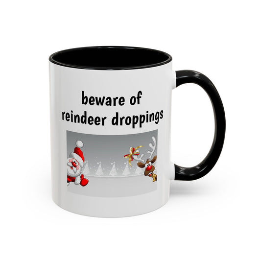 Lustiger Weihnachtsbecher – „Vorsicht vor Rentierkot!“