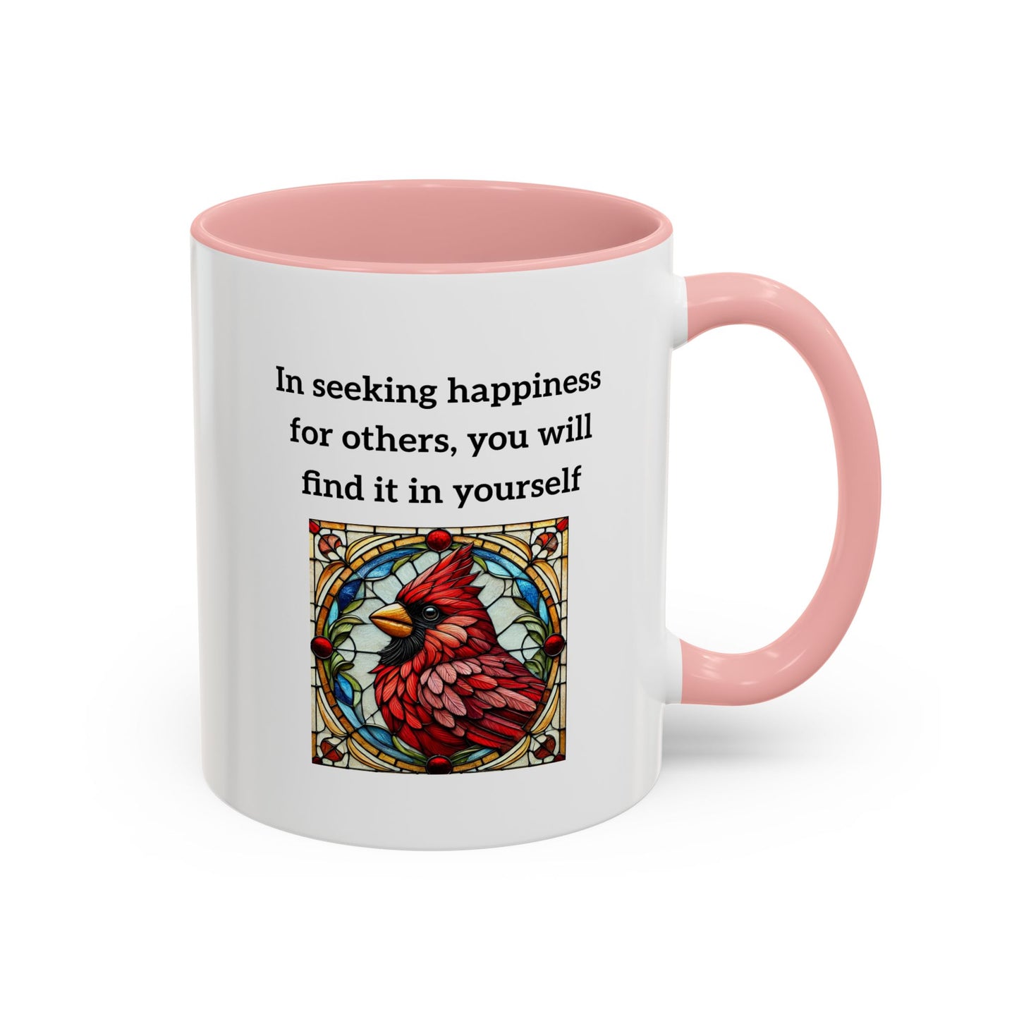 Keramikbecher – Inspirierendes Zitat über Kardinal und Glück