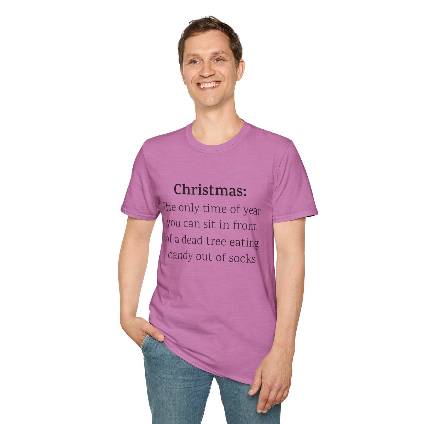Humorous Christmas Tee - Eating Candy Out Of Socks Quote