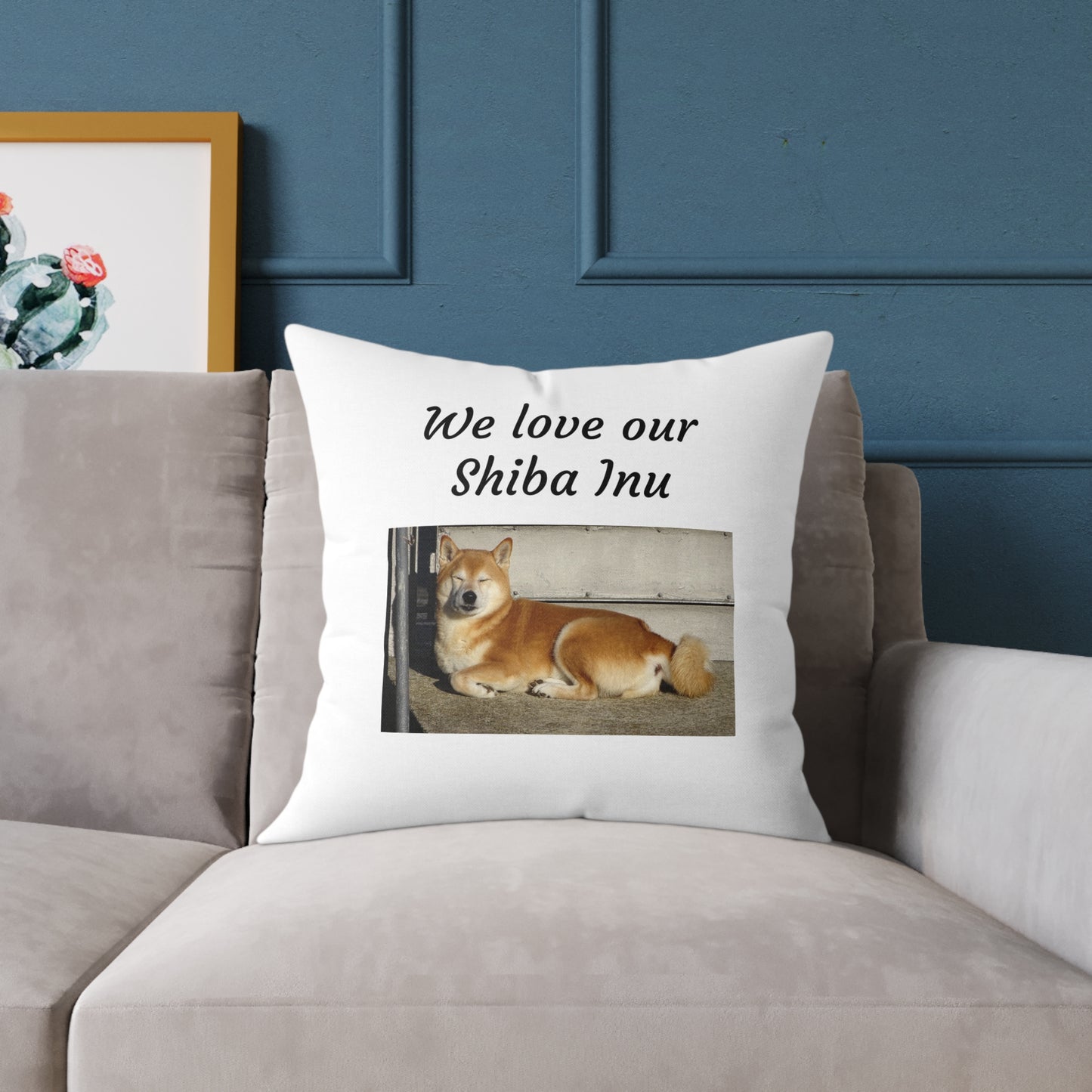 Square Pillow - "We Love Our Shiba Inu"