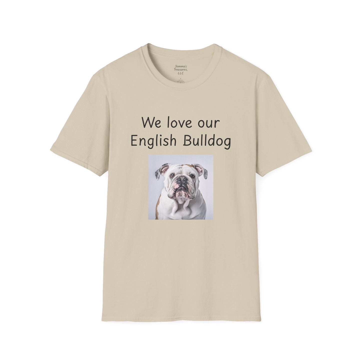 Unisex T-hemp - "Ons is lief vir ons Engelse Bulldog" - Honde-eienaar T-hemp