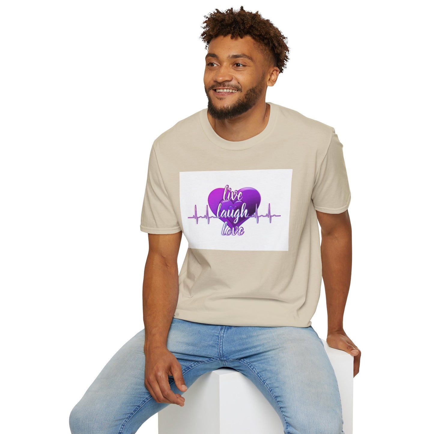 „Lebe, lache, liebe“-T-Shirt – Inspirierendes Grafik-T-Shirt