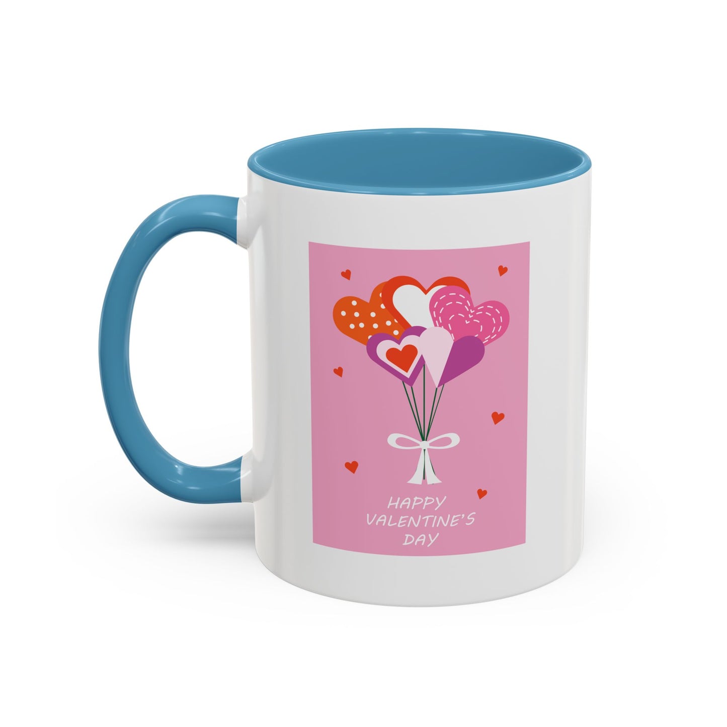 "Happy Valentine's Day" Romantic Heart Balloons Mug