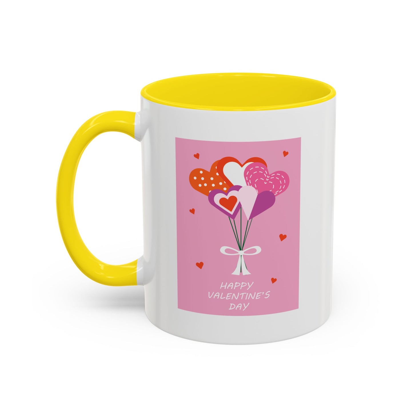 "Happy Valentine's Day" Romantic Heart Balloons Mug