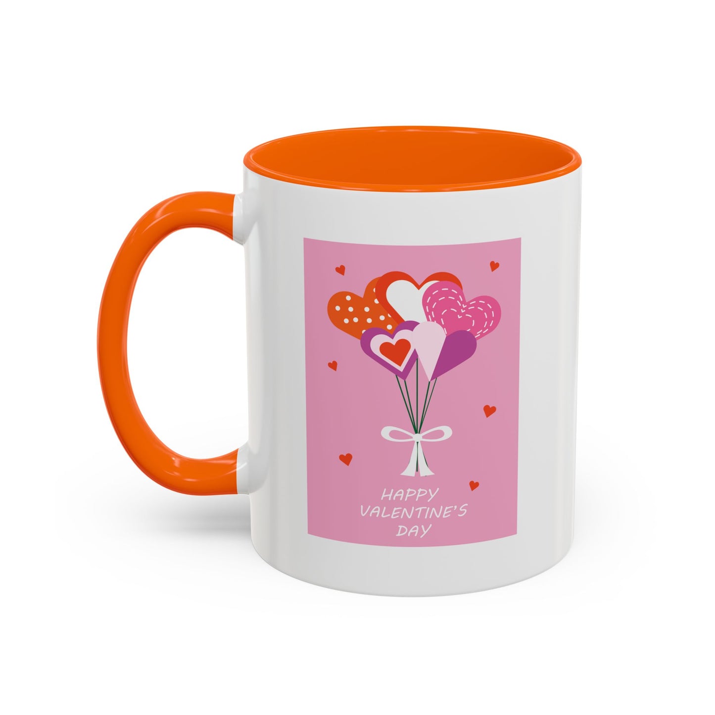 "Happy Valentine's Day" Romantic Heart Balloons Mug