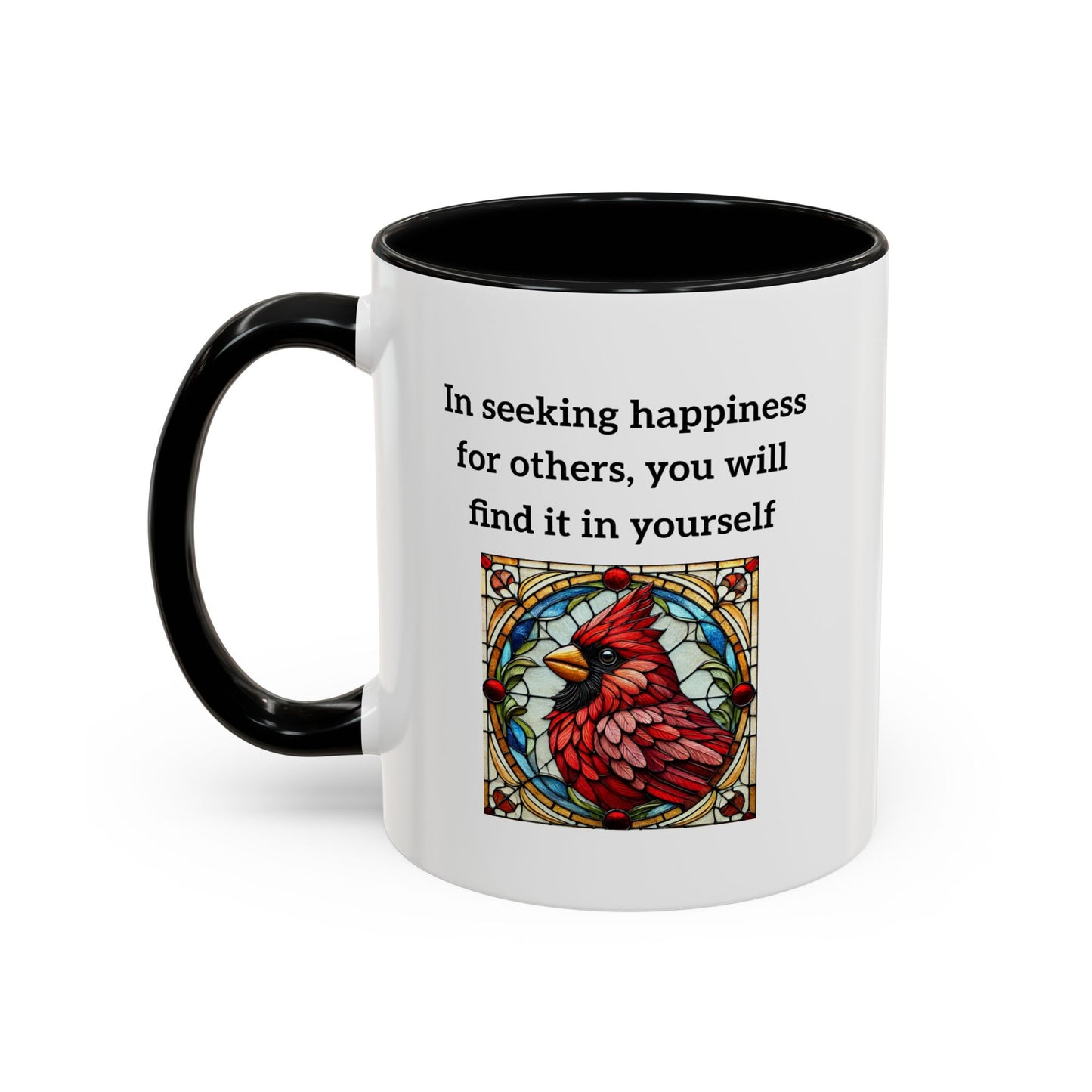 Keramikbecher – Inspirierendes Zitat über Kardinal und Glück