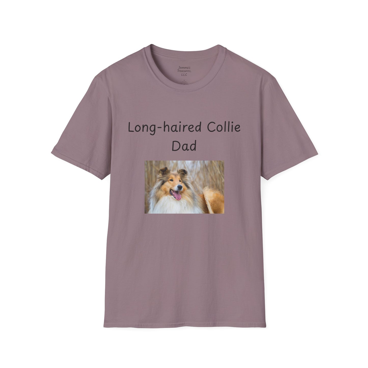Unisex T-hemp - "Langharige Collie Pa" - Honde-eienaar T-hemp